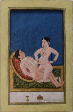 Asanas from a Kalpa Sutra or Koka Shastra manuscript sexy Oil Paintings